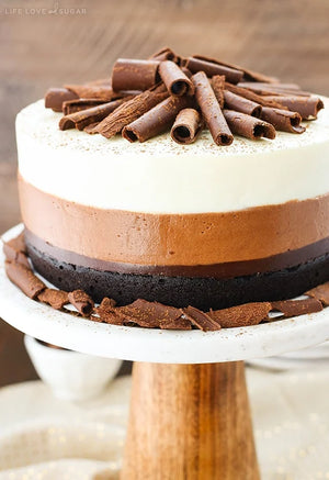 Chocolate Tuaca Mousse Layer Cake