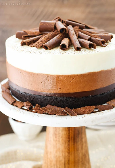Chocolate Tuaca Mousse Layer Cake