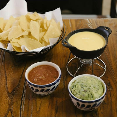 Chips, Salsa, Guacamole, & Queso